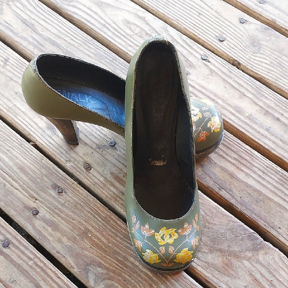 Floral Green Platform Shoes